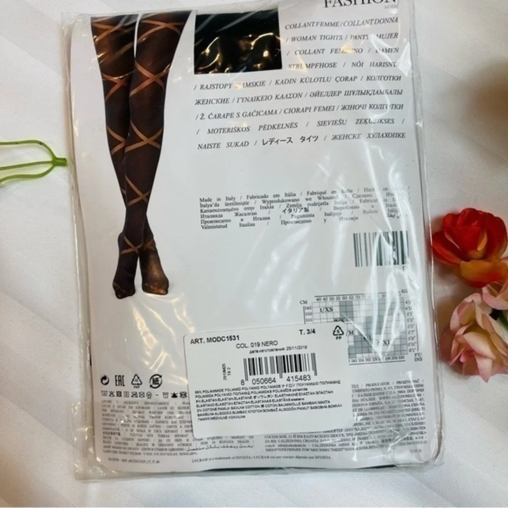 CALZEDONIA‎ ITALIAN Pantyhose Size 3/4 M/L - COLLANT Intreccio Devore SEXY!